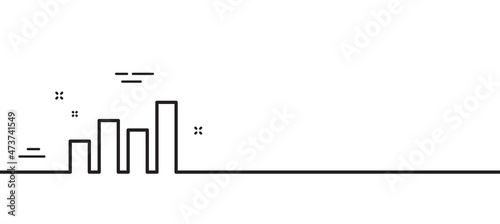 Histogram Column chart line icon. Financial graph sign. Stock exchange symbol. Business investment. Minimal line illustration background. Report diagram line icon pattern banner. Vector
