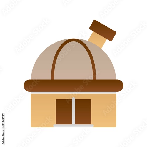 Observatory Flat Gradient Vector Icon Design