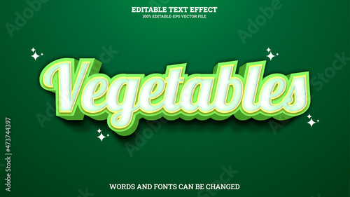 3D Text Effect Style Vegetables