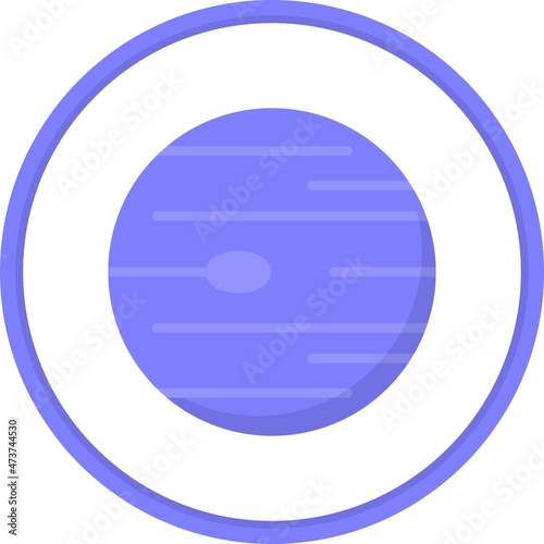 Neptune Flat Circle Vector Icon Design