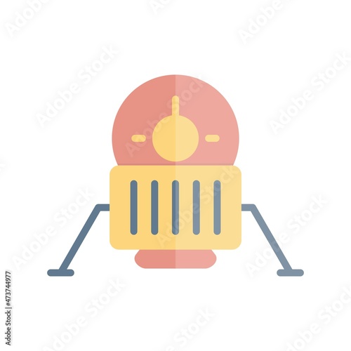 Lander Flat Light Vector Icon Design