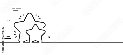 Star line icon. Feedback rating sign. Customer satisfaction symbol. Minimal line illustration background. Star line icon pattern banner. White web template concept. Vector