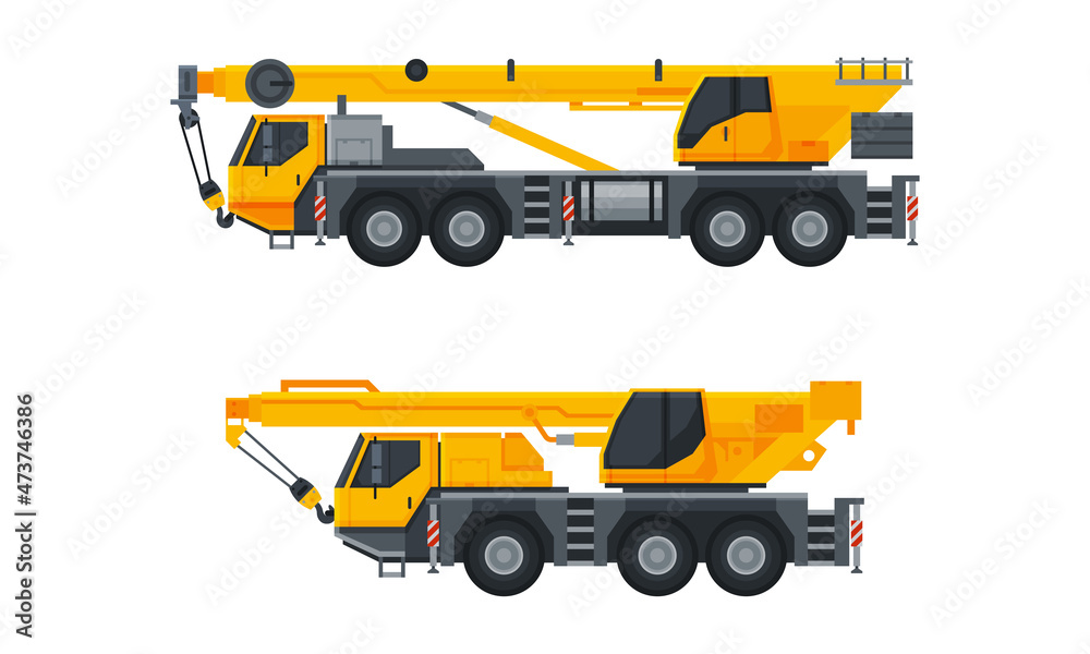 Truck-mounted Crane as Heavy Equipment or Machinery for Construction Task Vector Set
