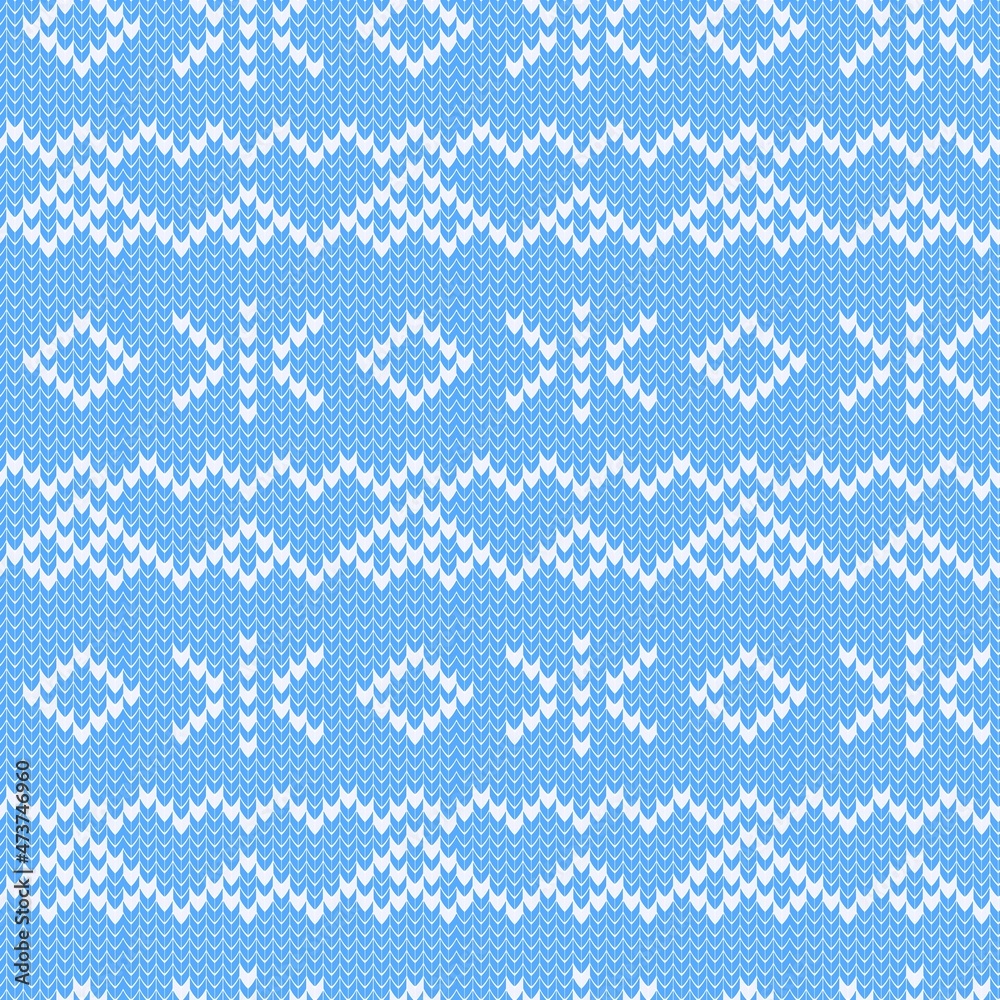 Seamless knitted blue pattern. Vector seamless pattern Seamless knitted blue pattern. Vector seamless pattern