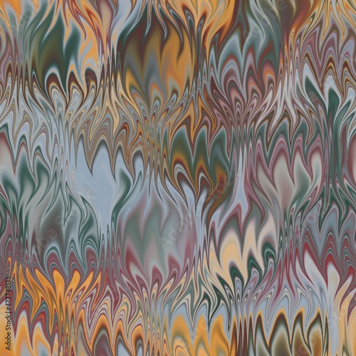 Seamless combed conch effect Turkish ebru marble surface pattern design for print. High quality illustration. Luxurious ancient art form. Wavy liquid fluid marbled book paper antique graphic design.