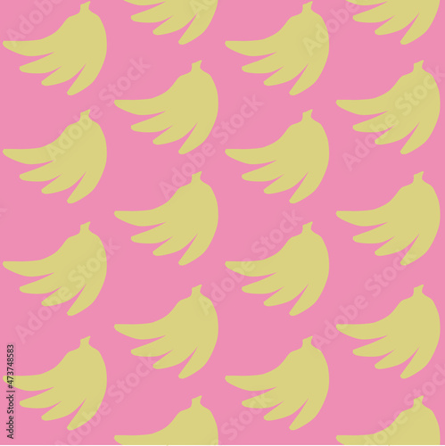Colorful fruit pattern of yellow bananas on pink background. From top view. Ideal for printing on gift wrapping  textiles  clothing  wallpapers  covers  cases  etc.