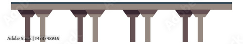 Bridge pillars icon. Concrete columns with platform