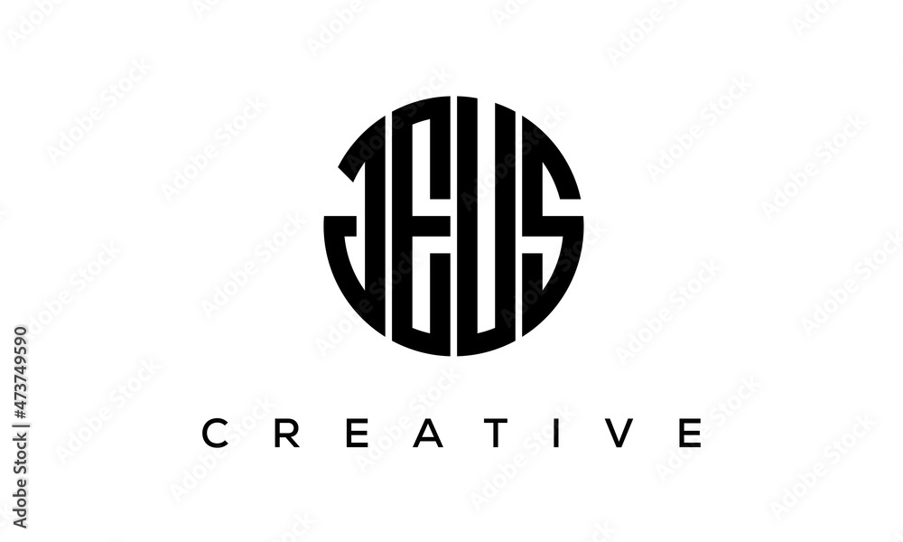 Letters JEUS creative circle logo design vector, 4 letters logo Letters JEUS creative circle logo design vector, 4 letters logo