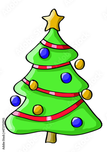 abstract christmas tree, Christmas tree with many decorations