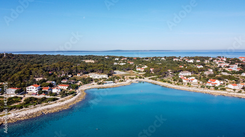 Aerial view of Croatian island Silba western side
