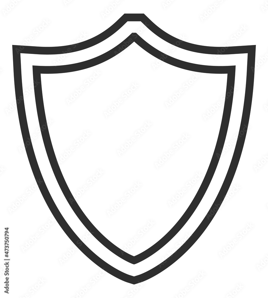 Shield icon. Protection symbol. Security emblem in line style Shield icon. Protection symbol. Security emblem in line style