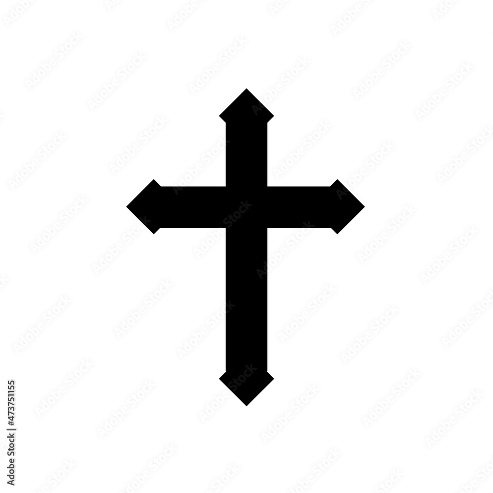 religion cross flat icon vector illustration