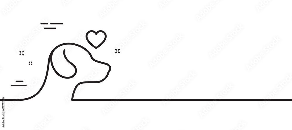 Pets care line icon. Veterinary clinic sign. Dog health symbol. Minimal line illustration background. Pets care line icon pattern banner. White web template concept. Vector Pets care line icon. Veterinary clinic sign. Dog health symbol. Minimal line illustration background. Pets care line icon pattern banner. White web template concept. Vector