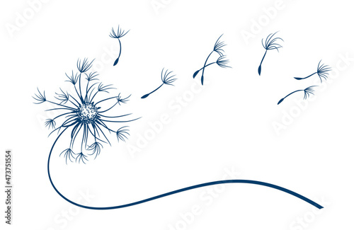The Field dandelion flower symbol with flying seeds.