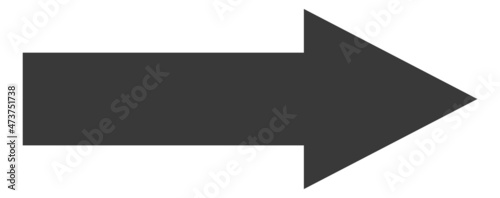 Right arrow. Forward motion. Simple black direction pointer