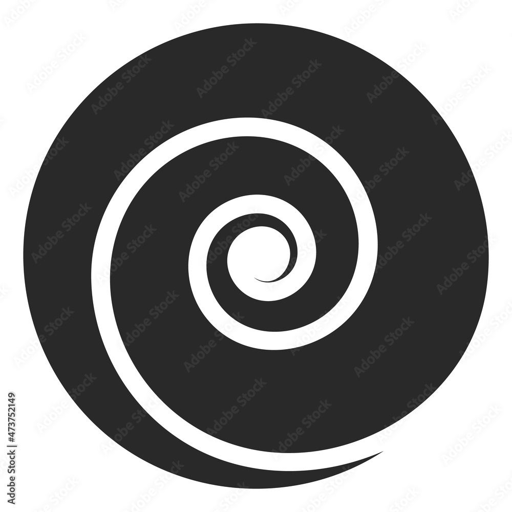 Black spiral icon. Psychedelic circle shape sign Black spiral icon. Psychedelic circle shape sign