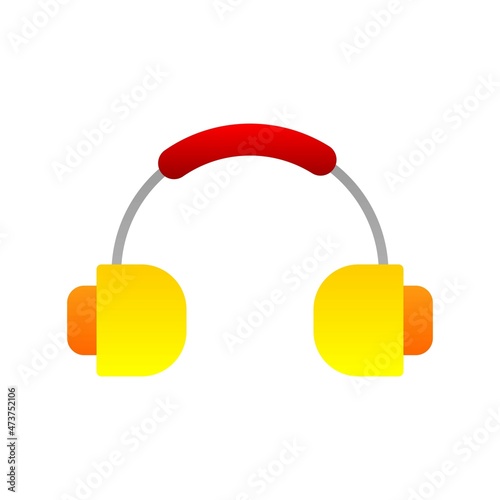 Headphone Flat Gradient Vector Icon Design