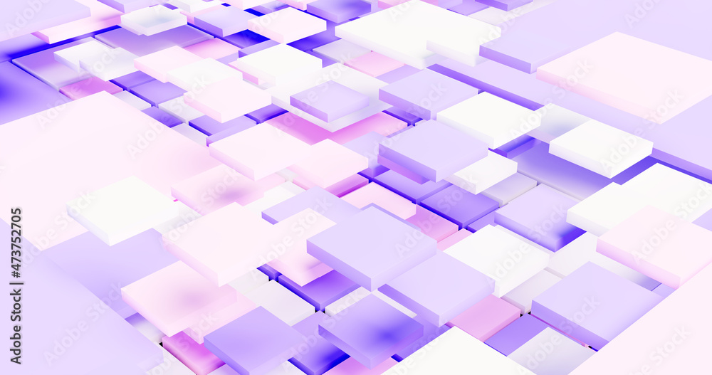 3d rendering. Abstract background of array of rectangular shapes in pink and purple tans from perspective angle 3d rendering. Abstract background of array of rectangular shapes in pink and purple tans from perspective angle