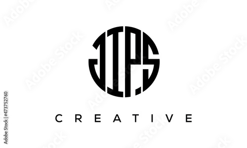 Letters JIPS creative circle logo design vector, 4 letters logo