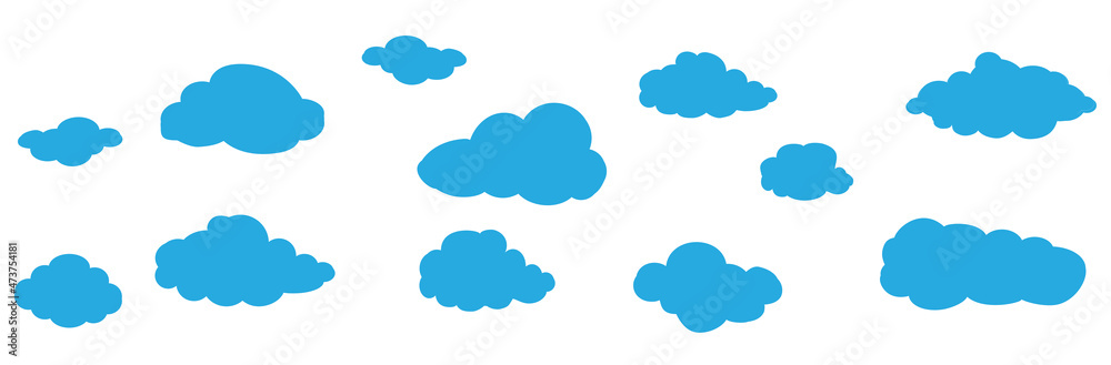 Clouds set isolated on white background. Collection of clouds for web site, poster, placard and wallpaper. Creative modern concept. Clouds vector illustration Clouds set isolated on white background. Collection of clouds for web site, poster, placard and wallpaper. Creative modern concept. Clouds vector illustration