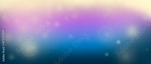 Multi-colored gradient with glowing balls, highlights and festive elements. Bright wallpaper pink, blue, yellow, blue.