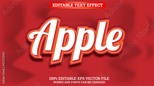 3D Text Style Editable Apple