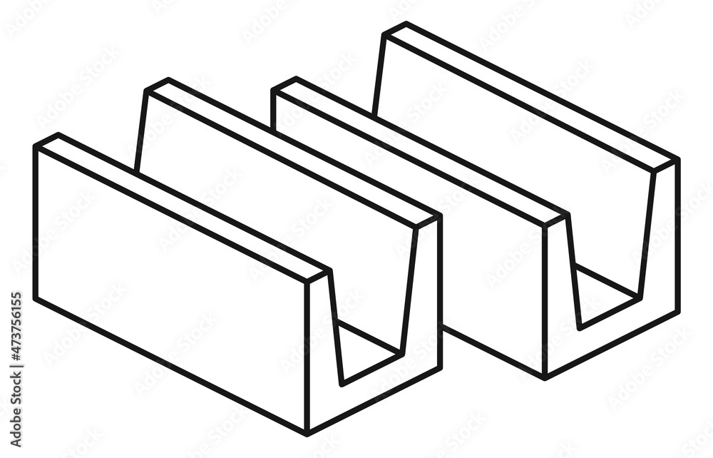 Metal profile icon. Steel beam. Construction material Metal profile icon. Steel beam. Construction material