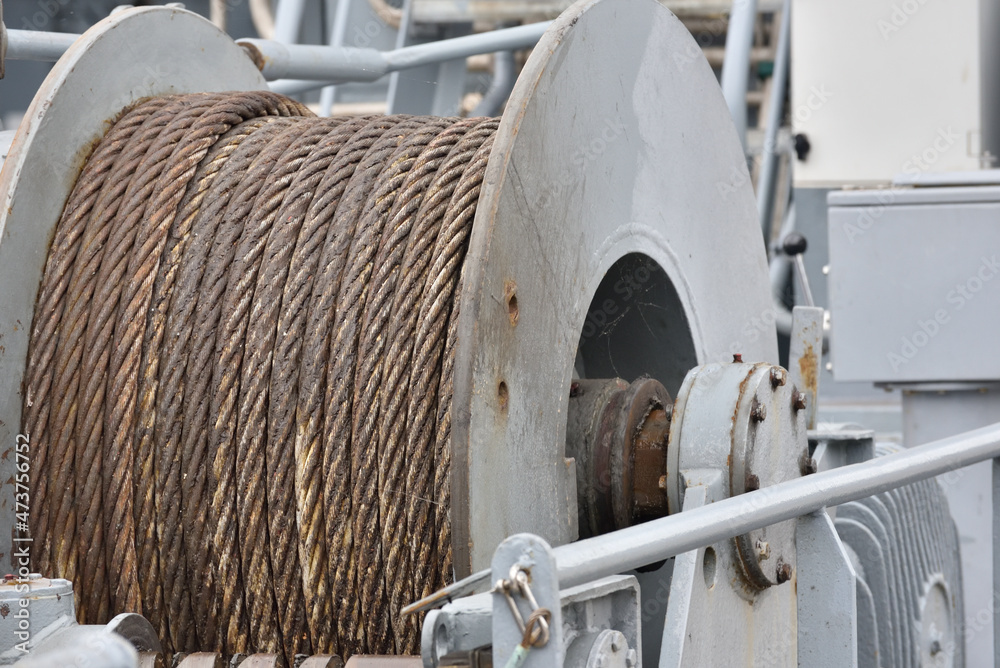 Fototapeta premium huge winch with winding mooring