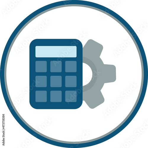 Calculator Flat Circle Vector Icon Design