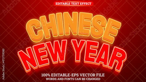 3D Text Effect Style Editable Chinese New Year