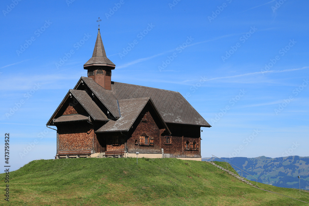 Beautiful old timber chapel in Stoos, Schwyz.