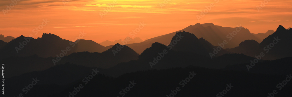 Sunrise view from Mount Rigi.