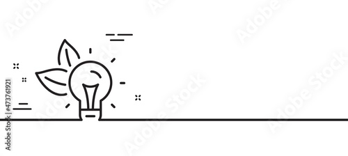 Eco energy line icon. Lightbulb sign. Electric power symbol. Minimal line illustration background. Eco energy line icon pattern banner. White web template concept. Vector