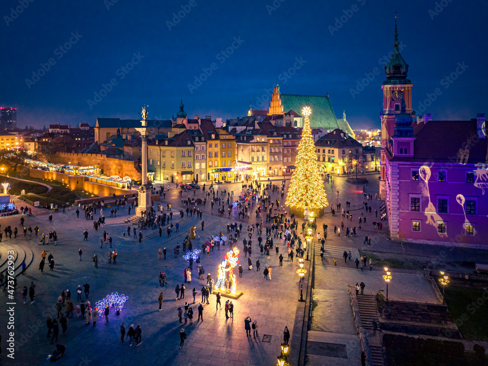Warszawa - Choinka na placu Zamkowym