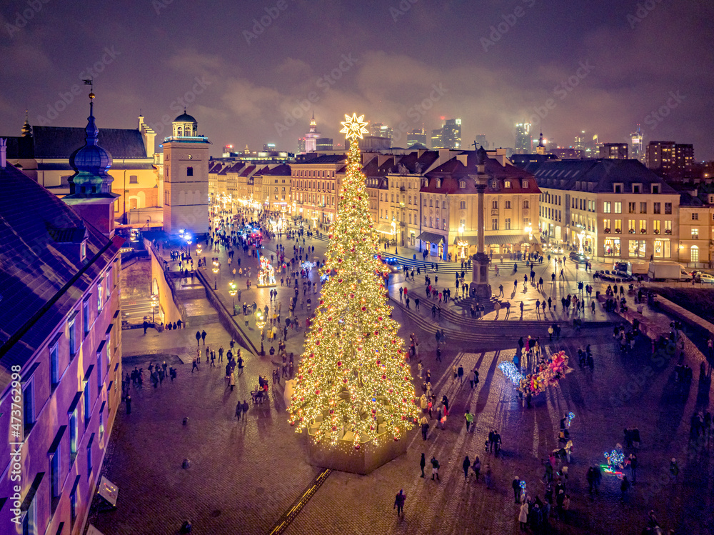 Warszawa - Choinka na placu Zamkowym