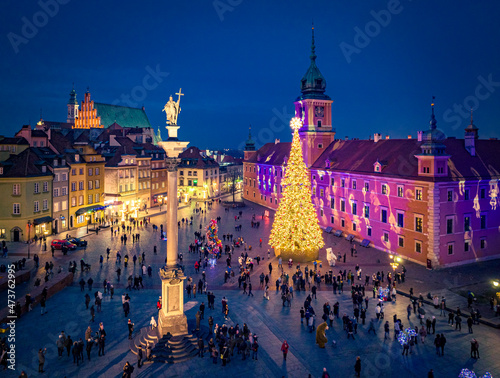 Warszawa - Choinka na placu Zamkowym