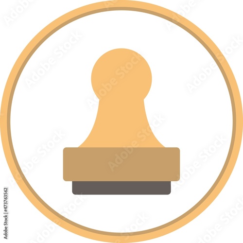 Stamp Flat Circle Vector Icon Design