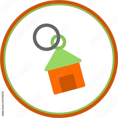 Keychain Flat Circle Vector Icon Design