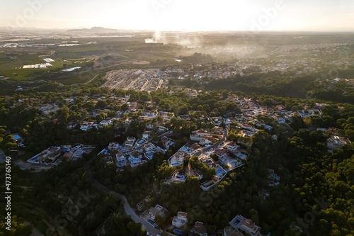 Aerial view villas of Pinar de Campoverde. Spain photo