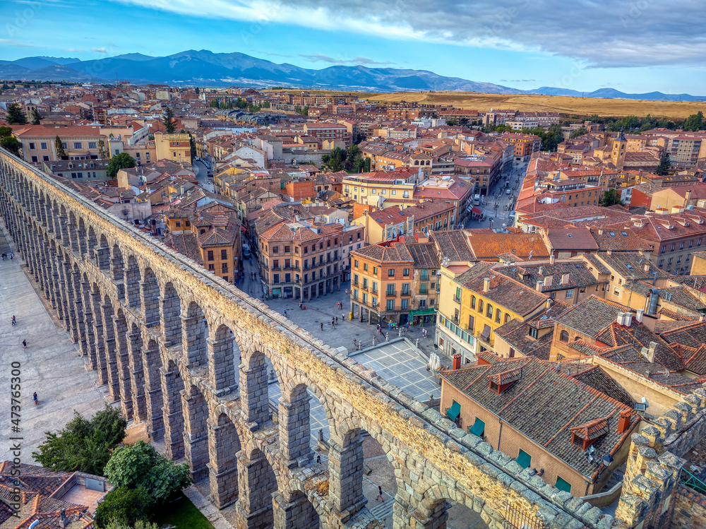 The famous ancient aqueduct of Segovia, Castilla y León, Spain