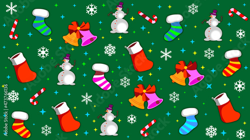 Wallpaper Mural Christmas, illustration of a christmas background with various objects.

 Torontodigital.ca