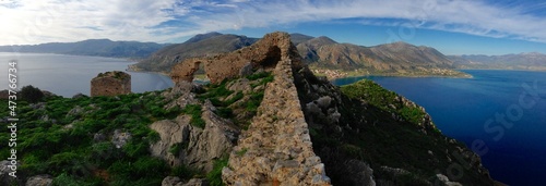 Greece Monemvasia archeological old town Gefira