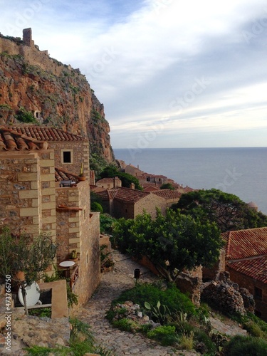 Greece Monemvasia archeological old town Gefira