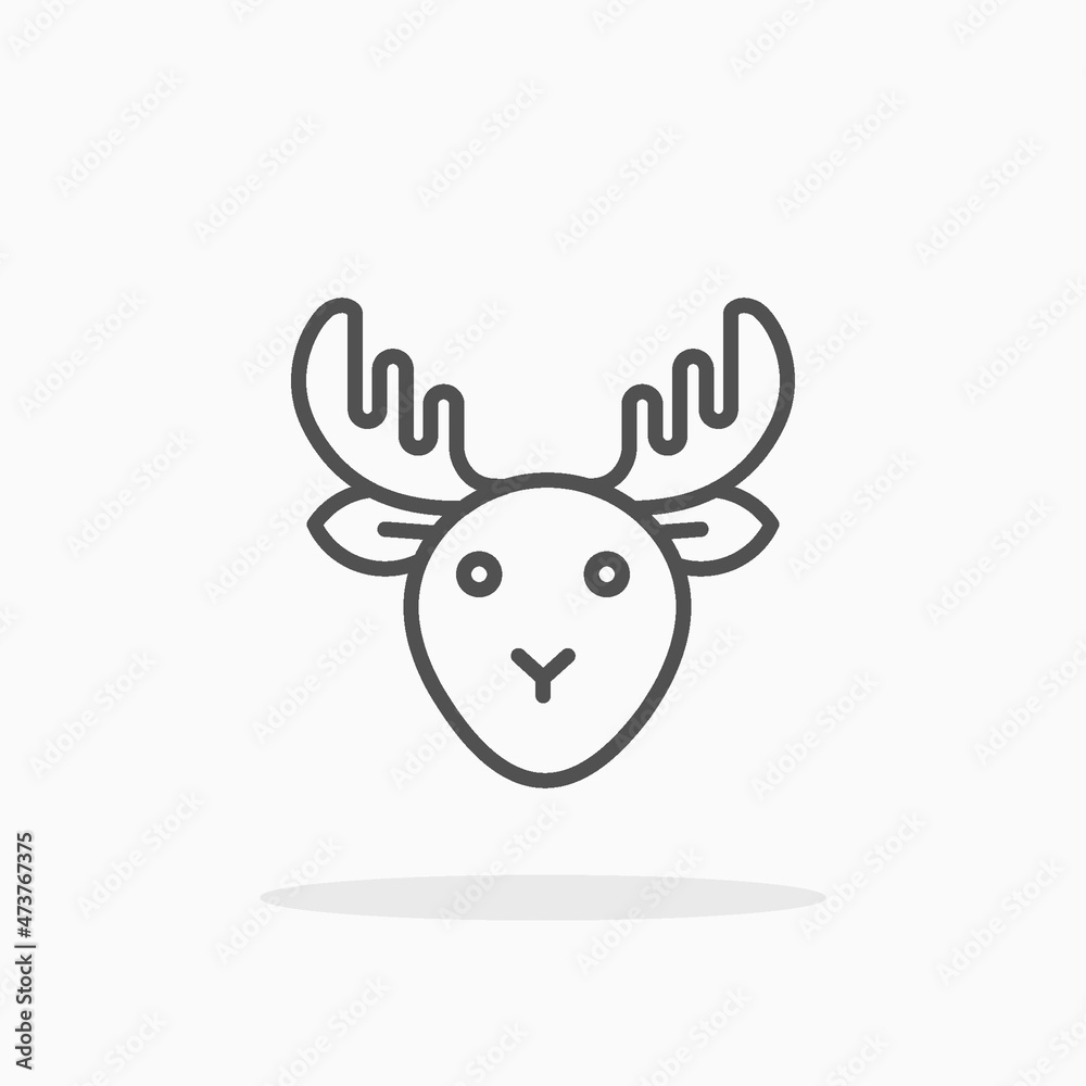 Deer Head icon. Outline style. Editable Stroke and pixel perfect. Vector illustration. Enjoy this icon for your project. Deer Head icon. Outline style. Editable Stroke and pixel perfect. Vector illustration. Enjoy this icon for your project.