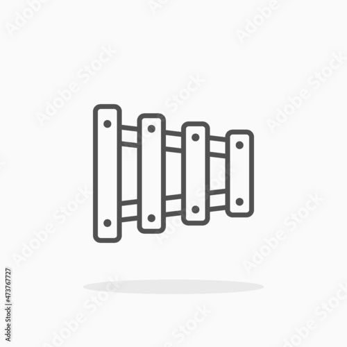 Xylophone icon. Outline style. Editable Stroke and pixel perfect. Vector illustration. Enjoy this icon for your project.