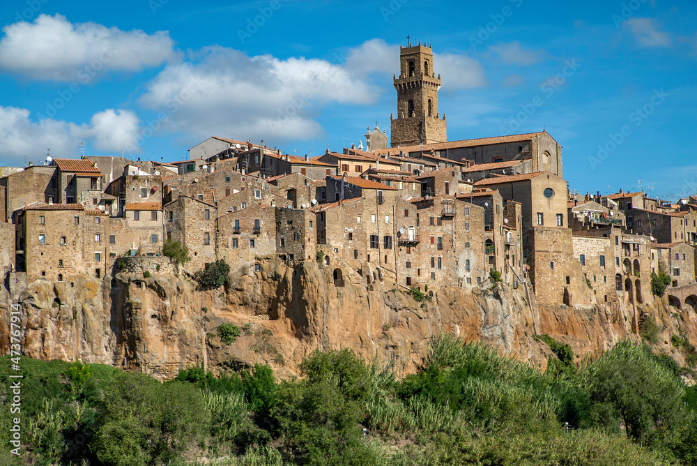 Amazing Scenic View of Ancient Town Pitigliano, Tuscany, Italy