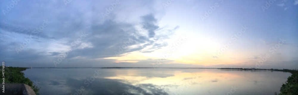 sunset over lake sunset over lake