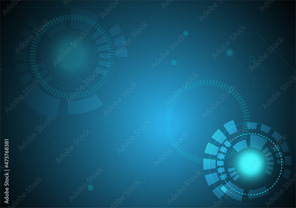 Blue circle technology abstract technology innovation concept vector background and glowing light with some Elements of this image Blue circle technology abstract technology innovation concept vector background and glowing light with some Elements of this image
