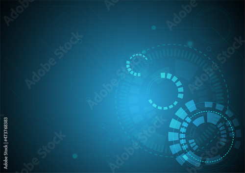 Wallpaper Mural Blue circle technology abstract technology innovation concept vector background and glowing light with some Elements of this image Torontodigital.ca