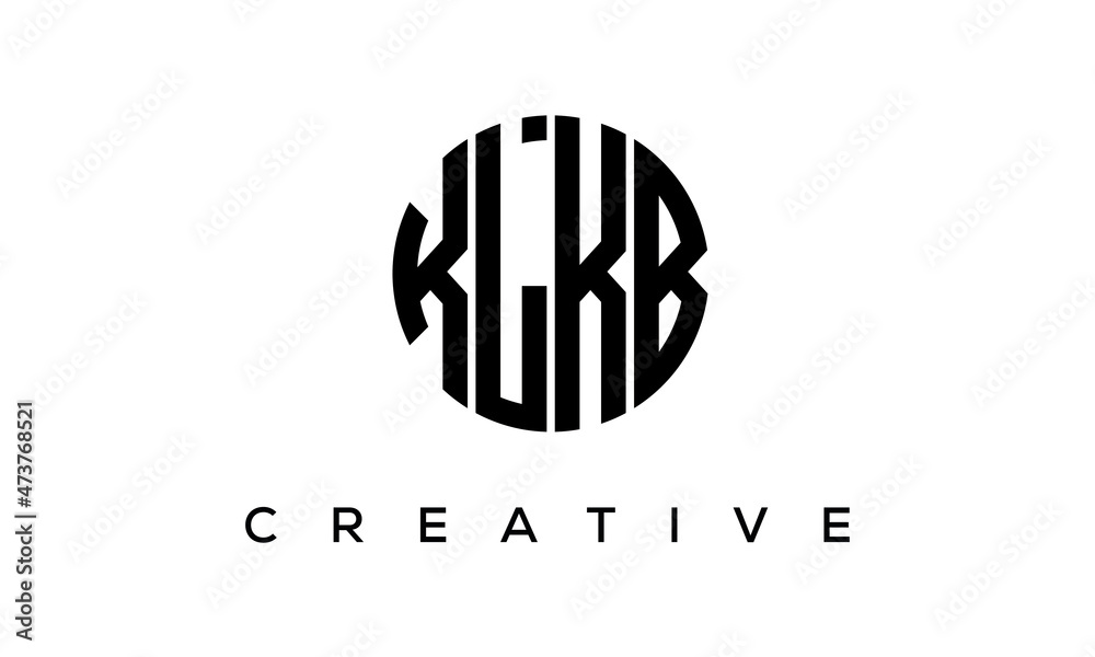 Letters KLKB creative circle logo design vector, 4 letters logo